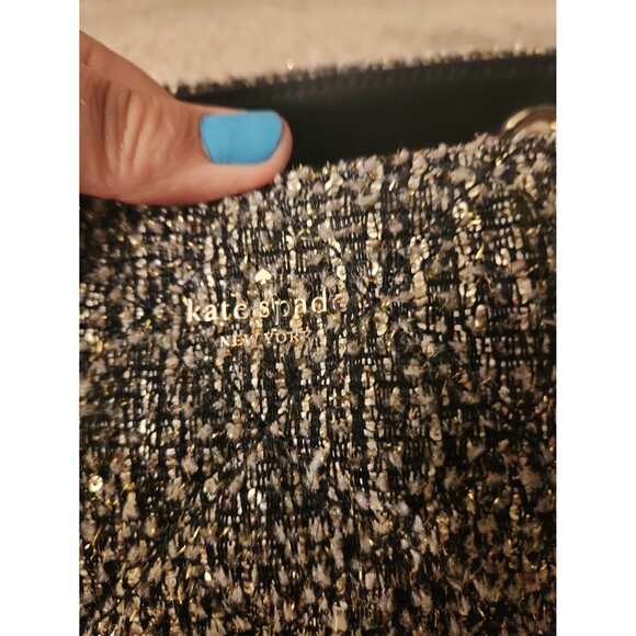 Kate Spade Black & Gold Tweed Quilted Tote Bag - Picture 2 of 11